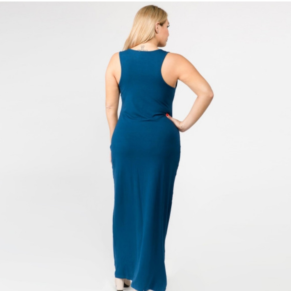 Teal Solid Color Maxi - Picture 6 of 8